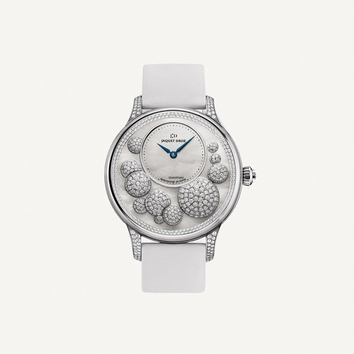 Jaquet-Droz Petite Heure Minute | Diamonds 41mm White Gold case with Mother of Pearl Dial | Condition: New | Year of production 2018 (Approximation) | Original box | Original papers-0-0
