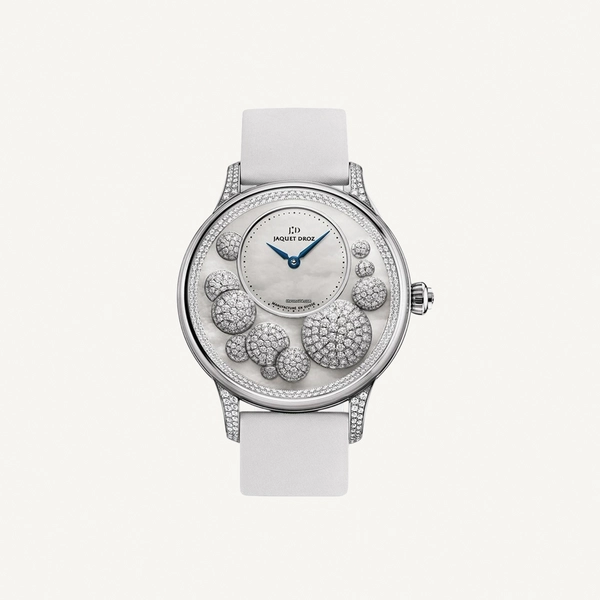 Jaquet-Droz Petite Heure Minute | Diamonds 41mm White Gold case with Mother of Pearl Dial | Condition: New | Year of production 2018 (Approximation) | Original box | Original papers