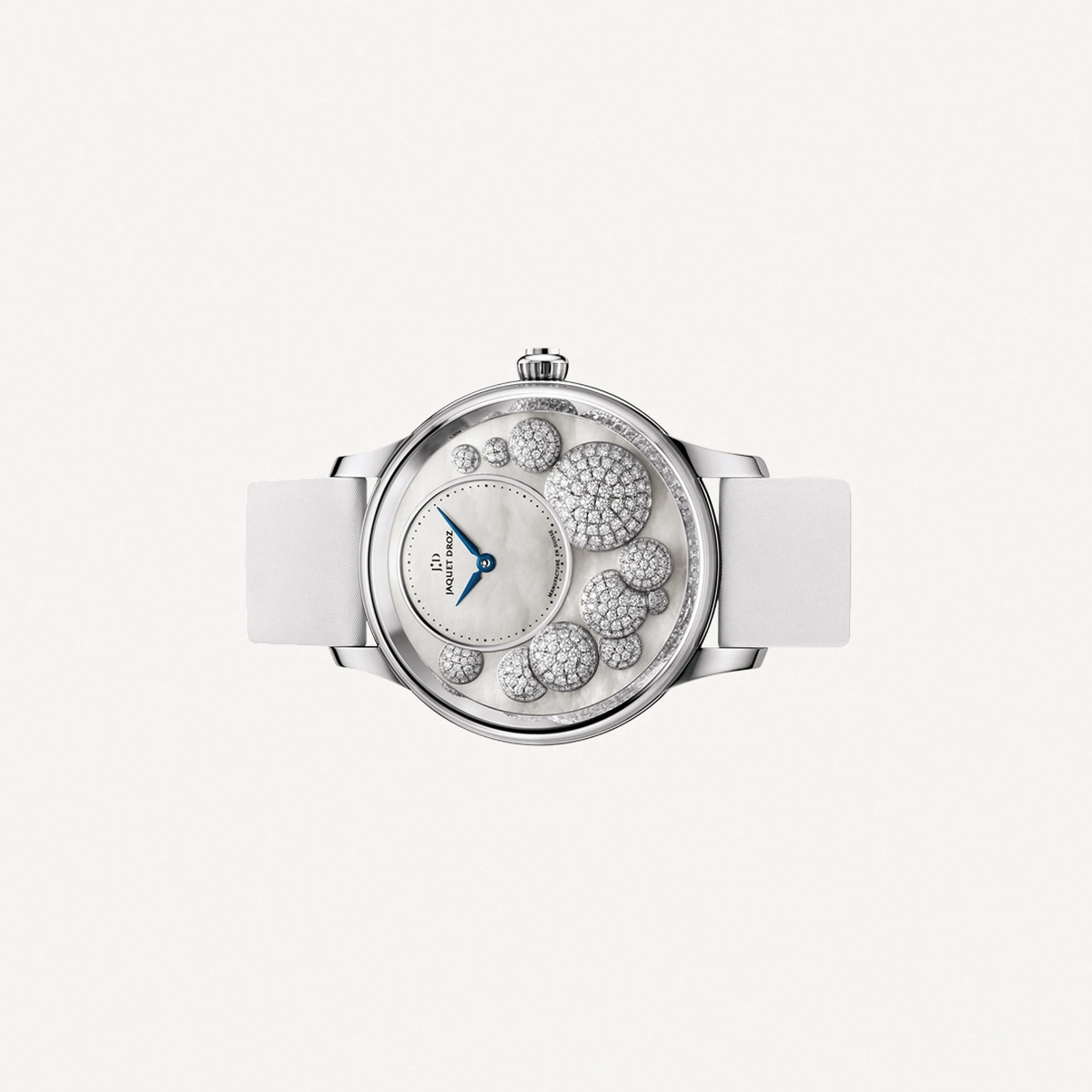 Jaquet-Droz Petite Heure Minute | Diamonds 41mm White Gold case with Mother of Pearl Dial | Condition: New | Year of production 2018 (Approximation) | Original box | Original papers-1-1