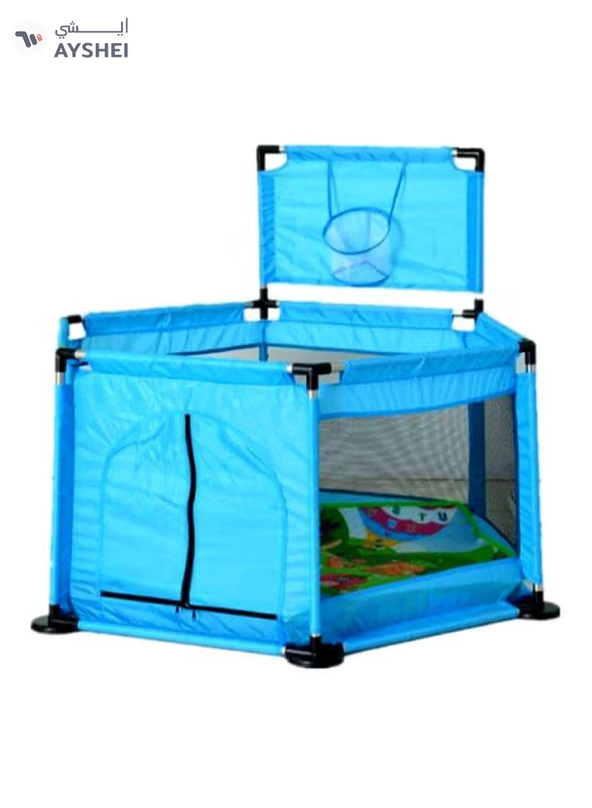 Cool Baby Ball Pit Fence Tent With Basketball Hoop SAJ992BL 126 x 107cm-1-1