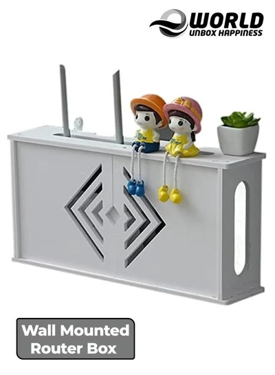 Eworld Stylish Wall-Mounted Router Rack for Wi-Fi Router-0