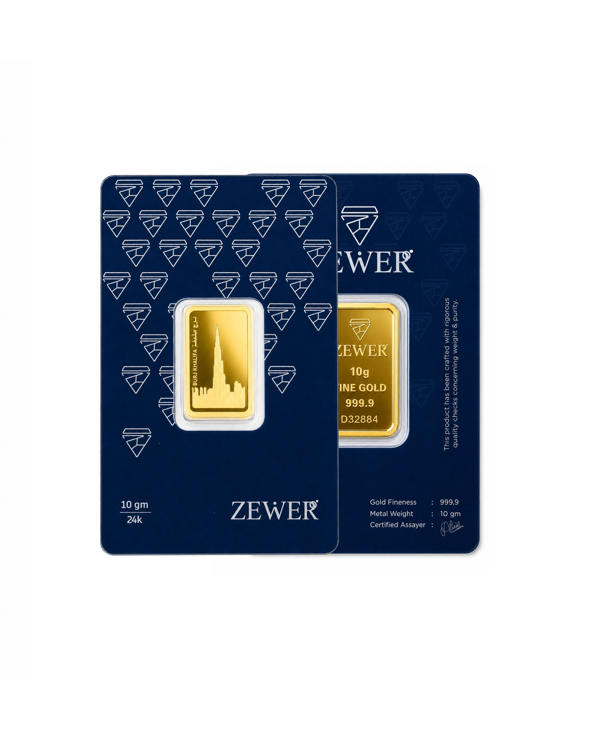 Zewer 10g 24K 999.9 Fine Gold Bar with Burj Khalifa Design-3-3