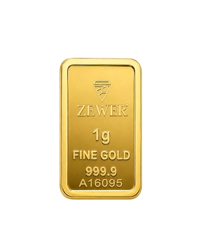 Zewer 1g 24K 999.9 Fine Gold Bar with Floral Design-2