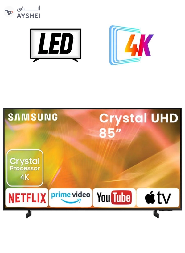 Samsung 85-Inch Crystal UHD 4K Flat Smart TV 85AU8000 Black