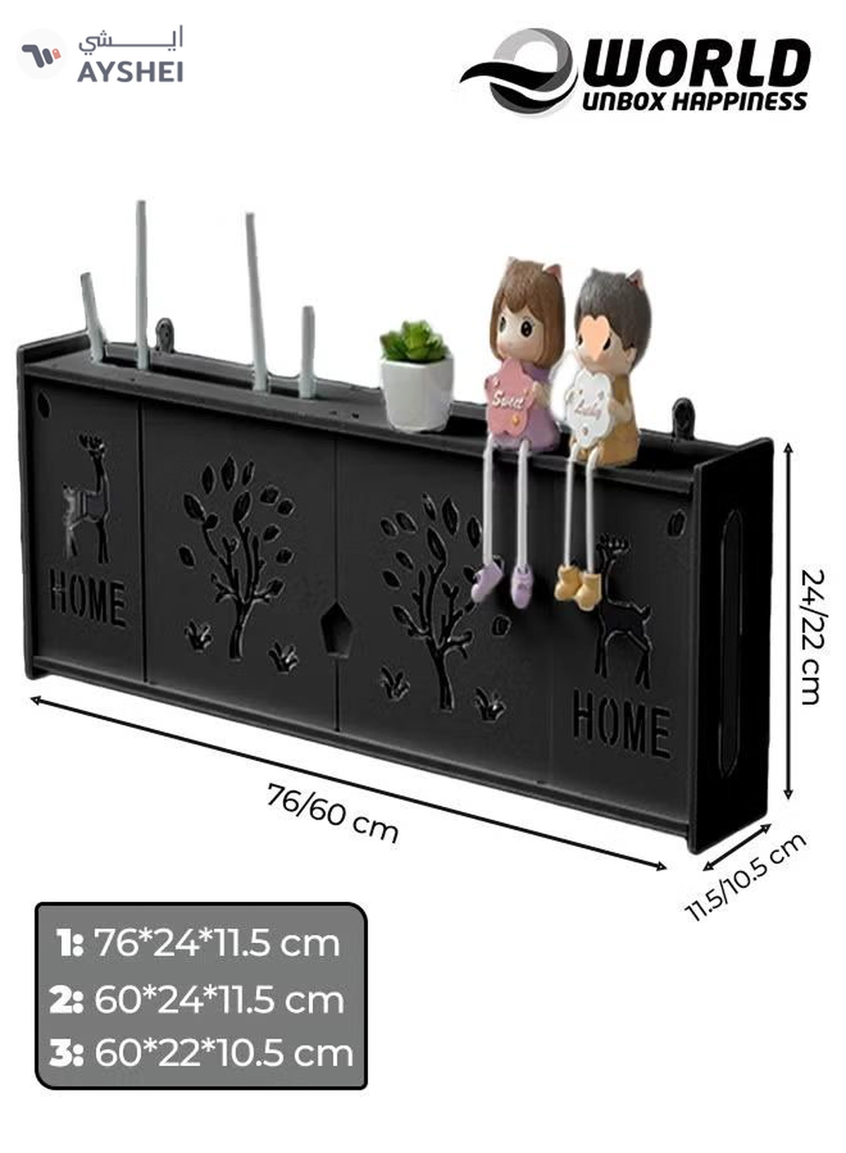 Eworld Stylish Wall-Mounted Router Rack for Wi-Fi Router-1-1