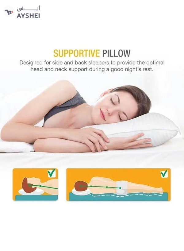 Eworld Pack of 2 Premium Down Alternative Filled Bed Pillows, Featuring Breathable Cover