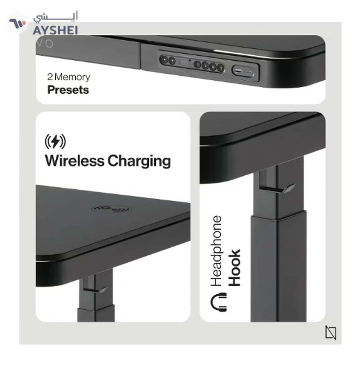 Navodesk AIR, Standing Desk with Inbuilt USB Ports and Wireless Charging-2-2