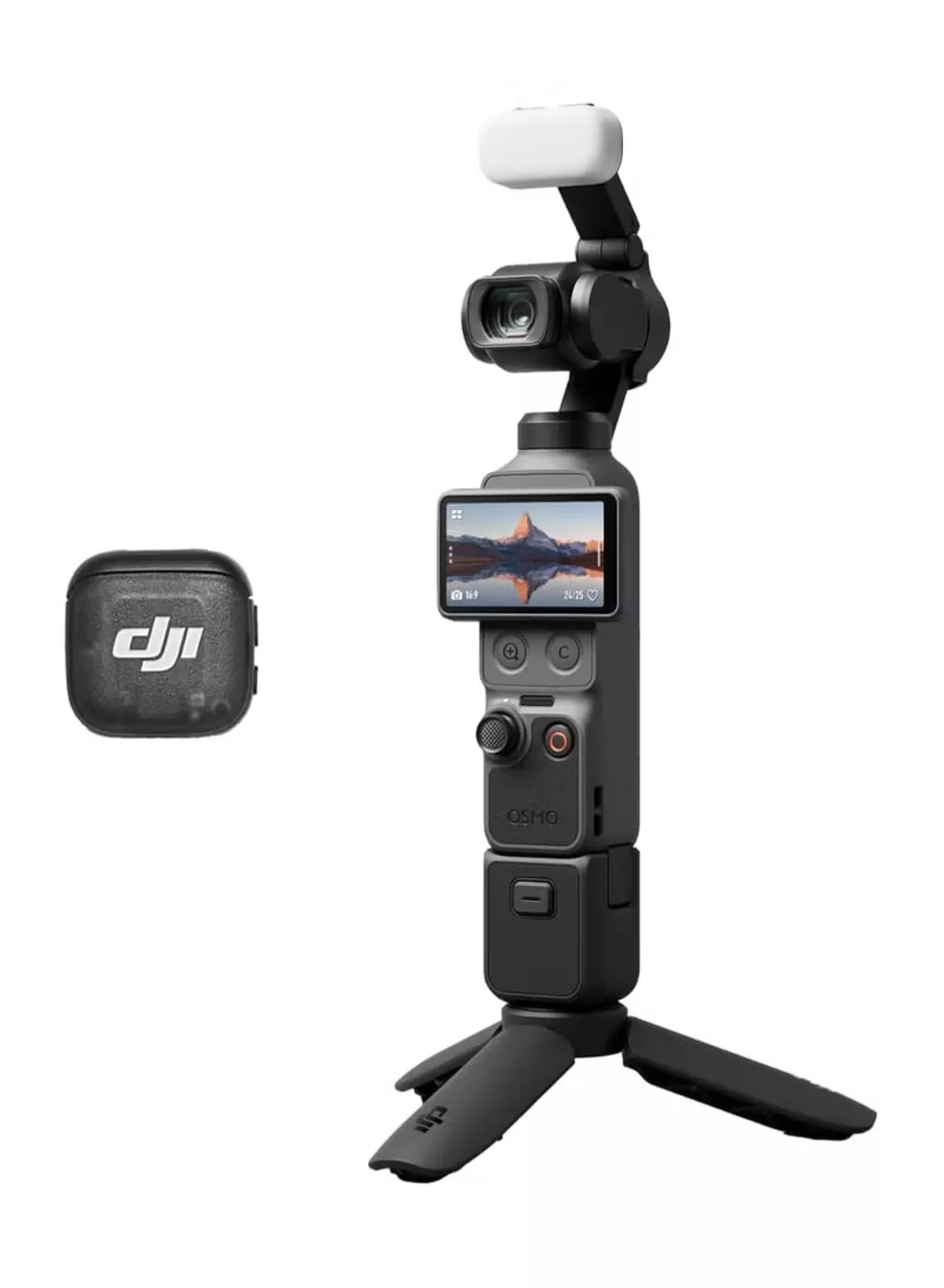 dji Osmo Pocket 4 Creator Combo, Pocket Gimbal Vlog Camera, 1″ CMOS & 4K/240fps, 3-Axis, 2× Lossless Zoom, 107GB Built-in Storage, Mic 3 Transmitter, Osmo Mini Tripod Official Warranty