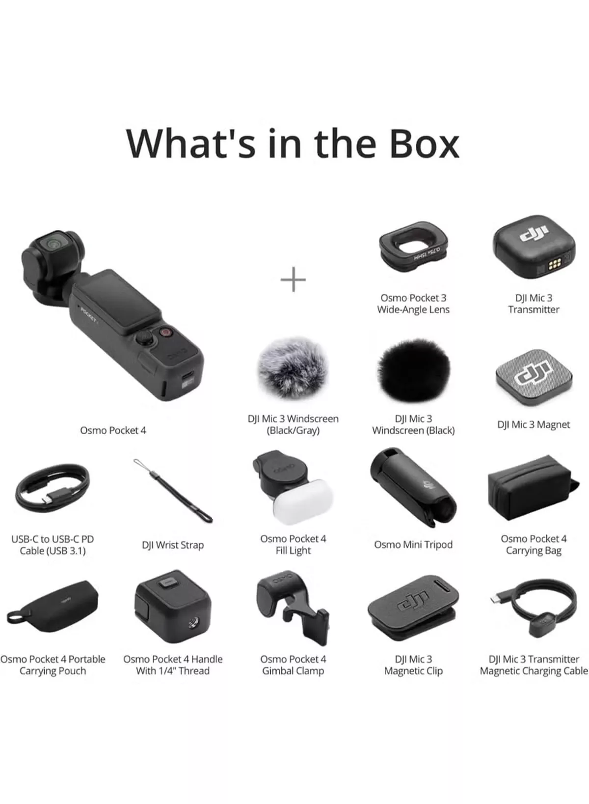dji Osmo Pocket 4 Creator Combo, Pocket Gimbal Vlog Camera, 1″ CMOS & 4K/240fps, 3-Axis, 2× Lossless Zoom, 107GB Built-in Storage, Mic 3 Transmitter, Osmo Mini Tripod Official Warranty-2-2