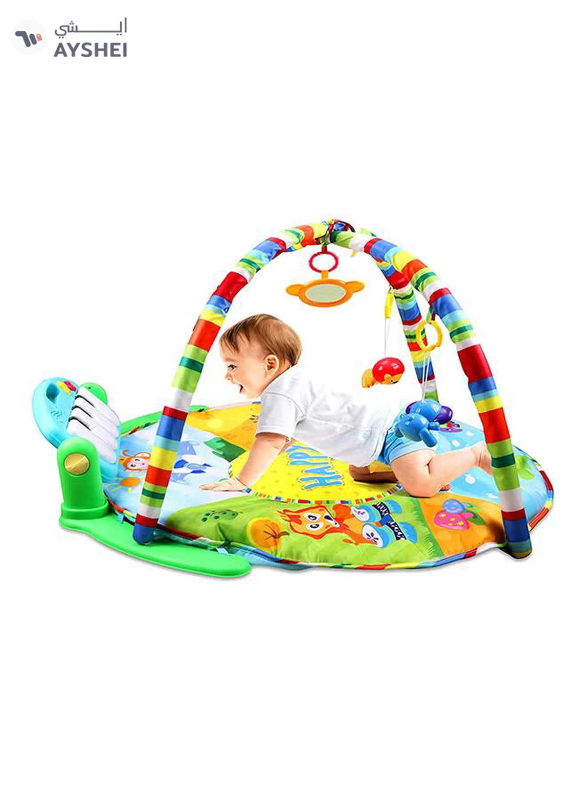 HUANGER Educational Children's Musical, Fitness Mat With Piano Microphone And Pendants 55x86x86cm-4-4