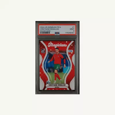 2024–25 Donruss FIFA Cristiano Ronaldo “Magicians” #7, graded PSA Mint 9-0