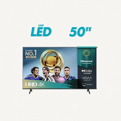 Hisense 50-Inch 4K UHD Smart TV – Immersive Entertainment with Dolby Vision, Dolby Audio & Game Mode Plus | VIDAA OS, Wi-Fi, Bluetooth, Netflix & YouTube (50A61Q - 2025 Model) 50A61Q Black-0