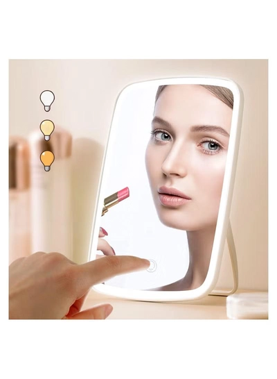  NNEWVANTE Makeup Mirror Touch Screen Vanity Mirror with Lights,Portable Makeup Mirrors LED Brightness Adjustable Mirror USB Rechargeable Cosmetic Mirror-0