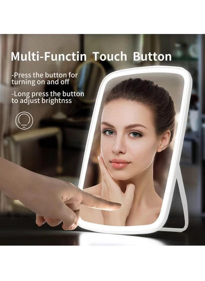  NNEWVANTE Makeup Mirror Touch Screen Vanity Mirror with Lights,Portable Makeup Mirrors LED Brightness Adjustable Mirror USB Rechargeable Cosmetic Mirror-4