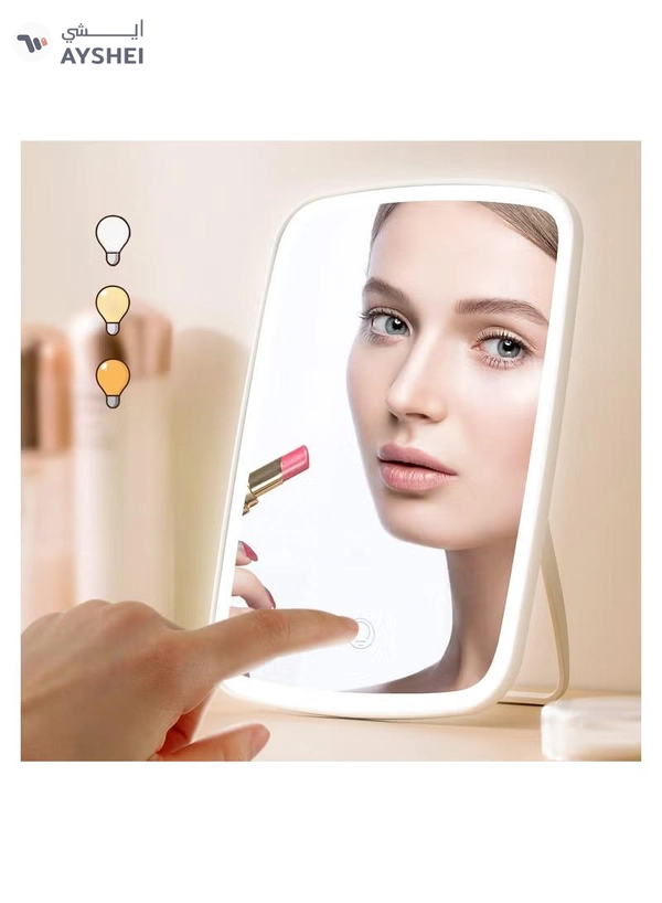  NNEWVANTE Makeup Mirror Touch Screen Vanity Mirror with Lights,Portable Makeup Mirrors LED Brightness Adjustable Mirror USB Rechargeable Cosmetic Mirror