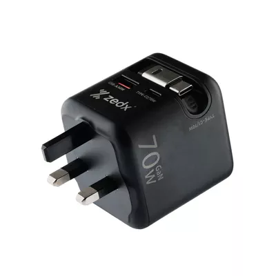70W GaN Wall Charger with Built-In Retractable Type-C Cable-2