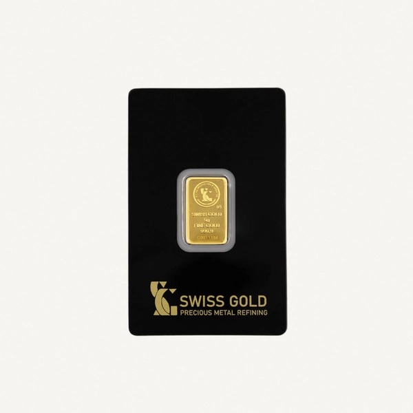 5 Grams Swiss Gold Bar 100% Authentic - Variable Design