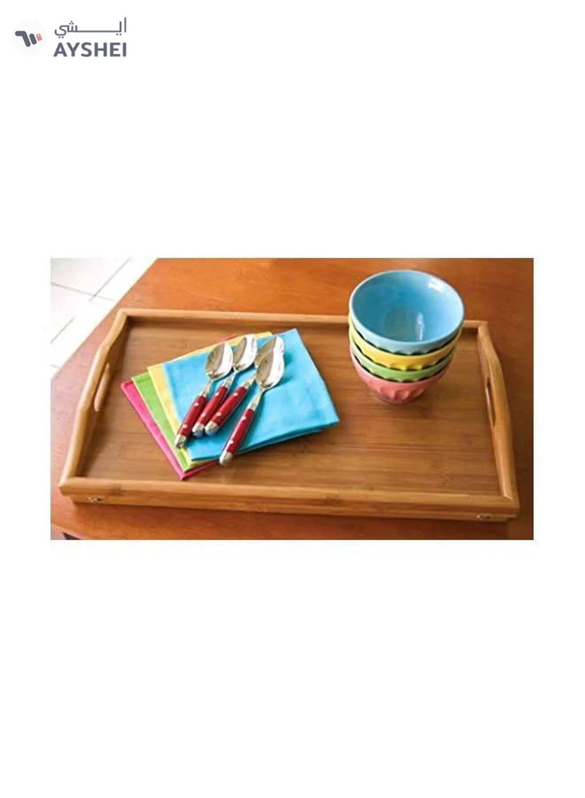 Lipper International Bamboo Bed Tray Brown-1-1