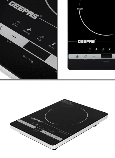 GEEPAS Digital Infrared Cooker- GIC33013/ Single Cooking Hob with Ceramic Heating Element, 2200W Power, 4-Digit LED Display & Touch Control/ 10 Adjustable Power & Temperature Levels, 3hr Timer, Multi-Function Cooking (Hot Pot, Soup, Fry, BBQ, etc.), Energy Saving 2200 W GIC33013 Black-1