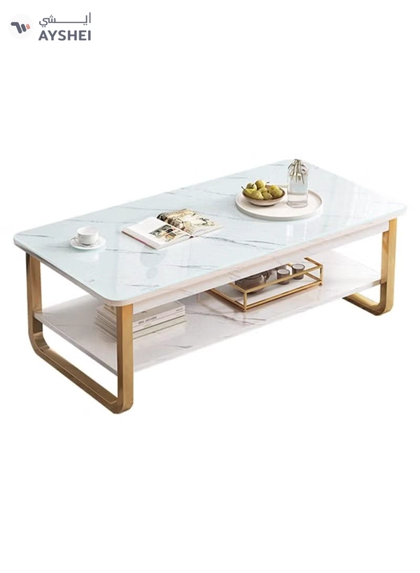 DubaiGallery Simple And Stylish Double Layer Living Room Furniture Durable Scratch Resistant Coffee Table