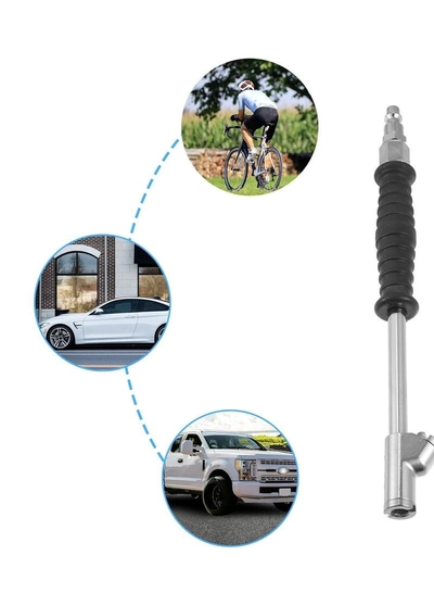 ABBASALI ATH 250mm Portable Automotive Car Straight Shank Dual Head Tyre(TIRE) Air Chuck Inflator-2