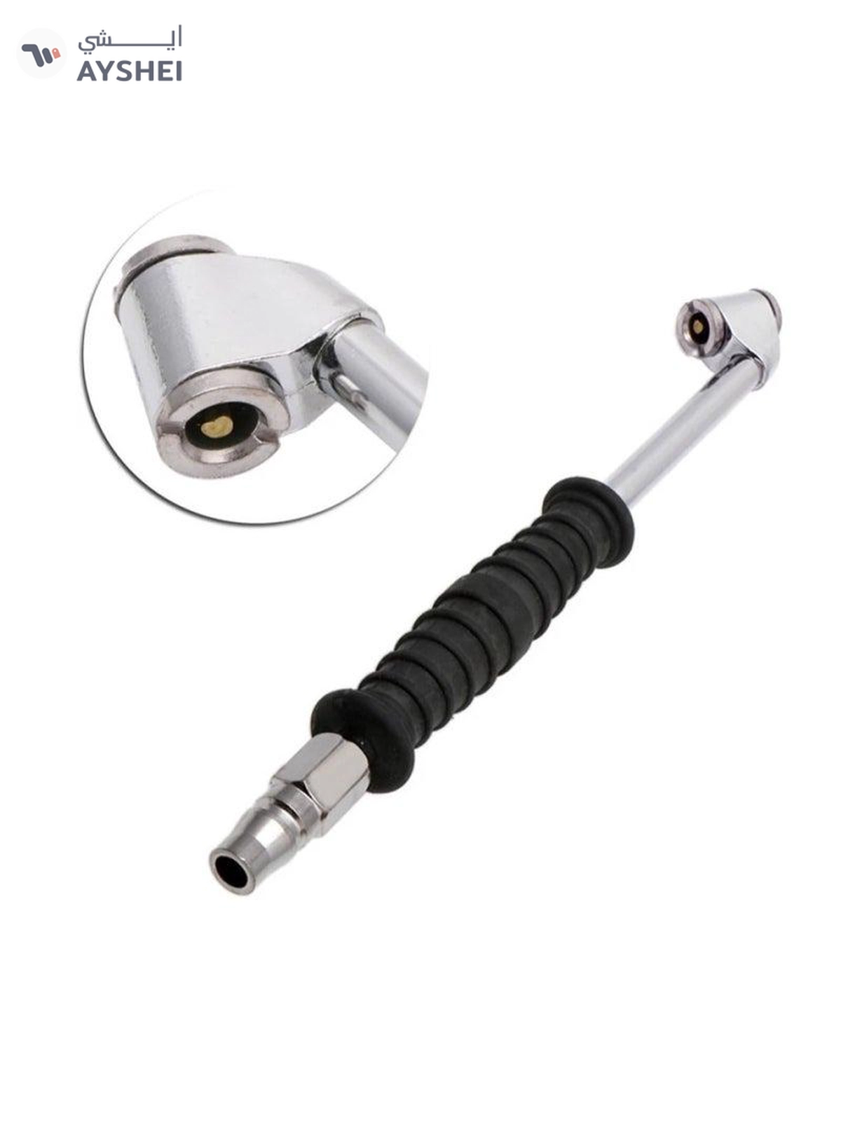 ABBASALI ATH 250mm Portable Automotive Car Straight Shank Dual Head Tyre(TIRE) Air Chuck Inflator-1-1