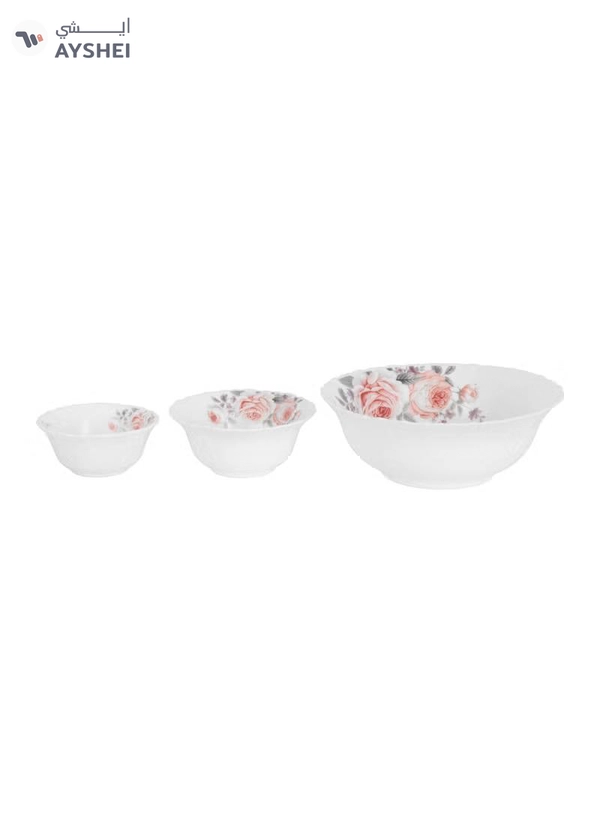 Delcasa Peace Rose 33 Piece Opalware Dinner Set- DC3708/ Includes Oval Plate, Dinner and Flat Plates, Salad Bowls and Soup Spoons
