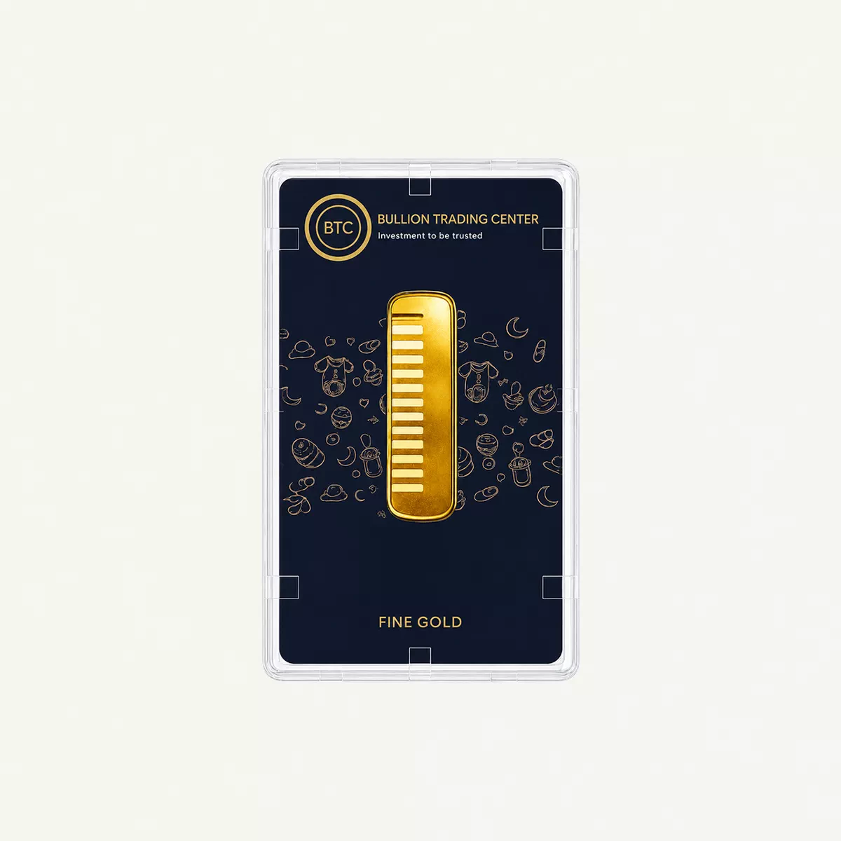 BTC 5 Gram Pure Gold Baby Comb - Exclusive Gifting and Collectable 24 carat