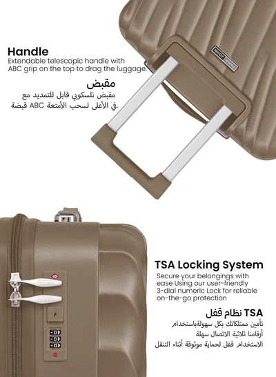 PARAJOHN Swirl Series ABS Luggage Trolley Set 3 Pcs -Coffee-2