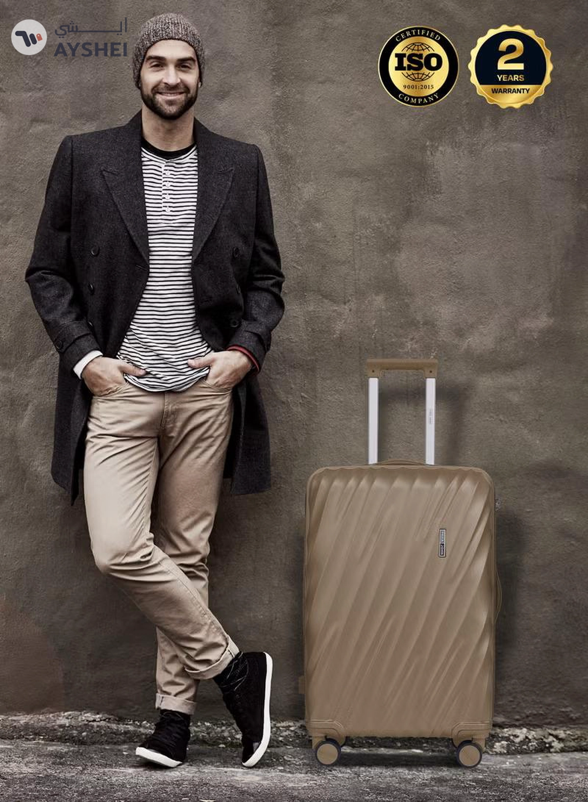PARAJOHN Swirl Series ABS Luggage Trolley Set 3 Pcs -Coffee-5-5