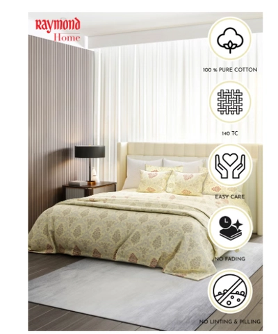 Raymond Home King Flat Sheet Super Soft 140 TC Pure Cotton-2