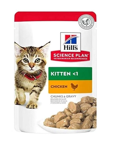 Hills Science Plan Tender Chunks in Gravy Kitten with Chicken Wet Cat Food - 85g×12-0