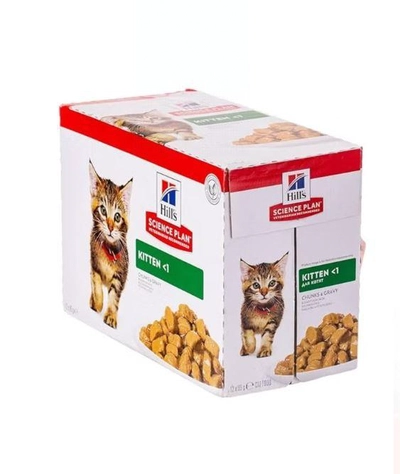 Hills Science Plan Tender Chunks in Gravy Kitten with Chicken Wet Cat Food - 85g×12-1