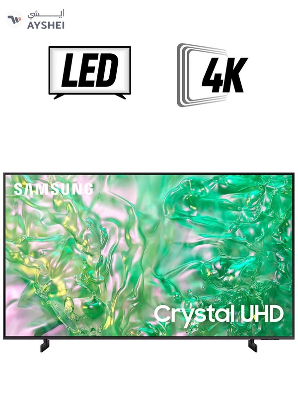 Samsung Smart TV, Big TV, Crystal UHD, DU8000, 75 Inch, 2024, Dynamic Crystal Color, 4K Upscaling, Tizen OS, AirSlim Design UA75DU8000UXZN Titan Gray
