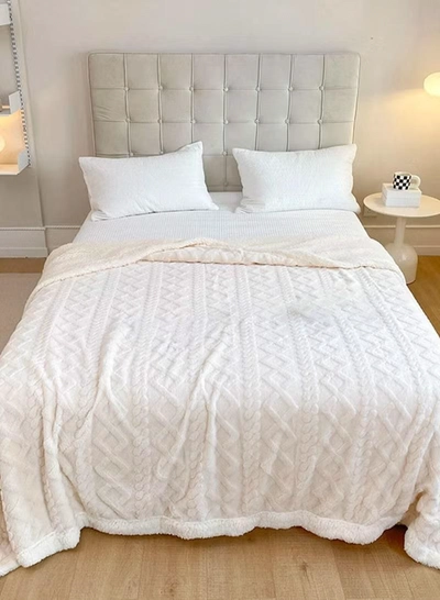 DubaiGallery Flannel Simple Double Layer Quilted Quilt, Winter Bed Sheet Quilt, Composite Leisure Blanket Warm blankets in winter-0
