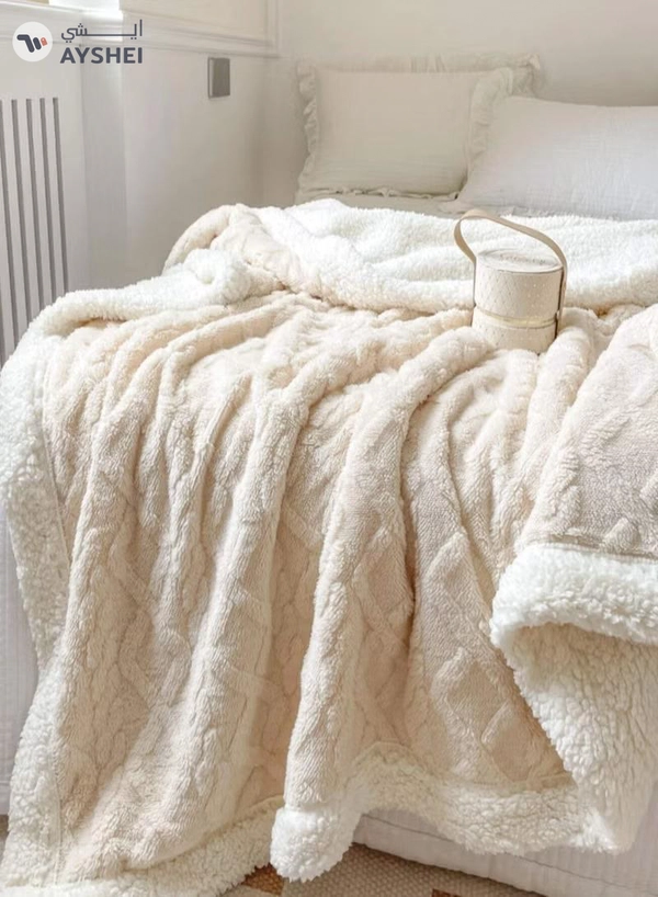 DubaiGallery Flannel Simple Double Layer Quilted Quilt, Winter Bed Sheet Quilt, Composite Leisure Blanket Warm blankets in winter