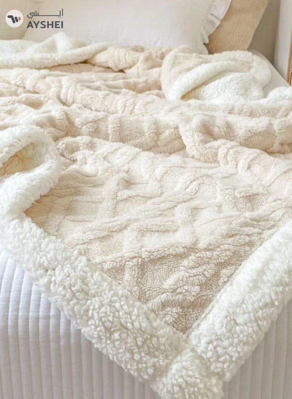 DubaiGallery Flannel Simple Double Layer Quilted Quilt, Winter Bed Sheet Quilt, Composite Leisure Blanket Warm blankets in winter