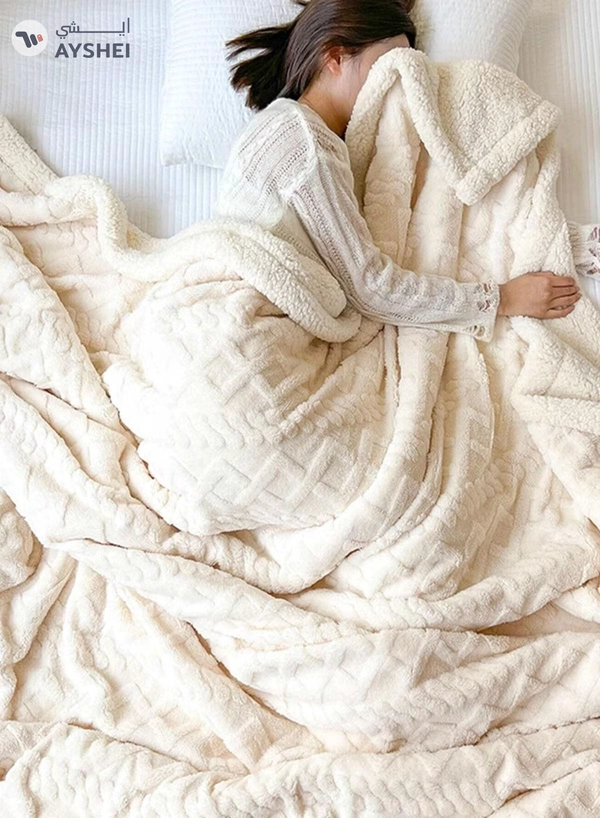 DubaiGallery Flannel Simple Double Layer Quilted Quilt, Winter Bed Sheet Quilt, Composite Leisure Blanket Warm blankets in winter