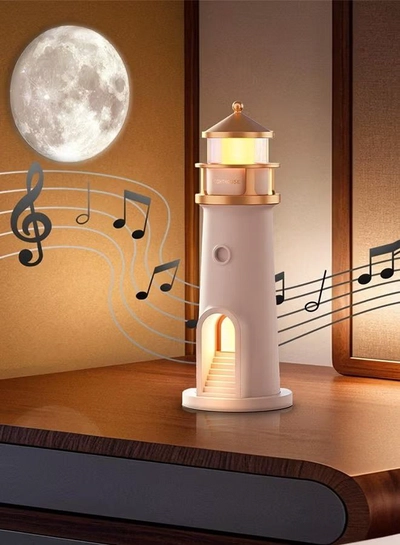 Eworld Lighthouse Moon Lamp Projector, LED Table Lamp for Kids, Boys & Girls-2