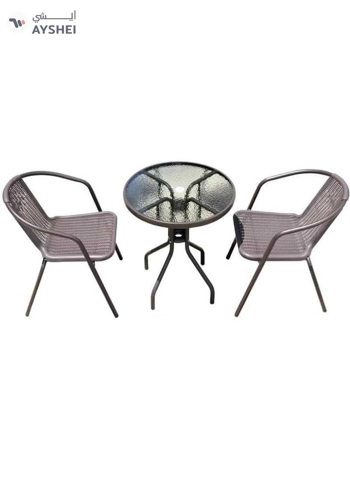 DubaiGallery Patio Furniture Set, 3 Pieces Porch Backyard Garden Outdoor Furniture Rattan Chairs and Table Wicker Conversation Set-5-5