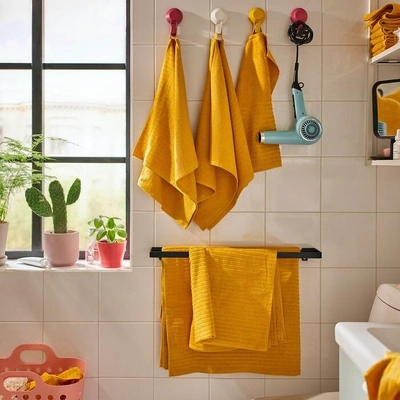 VÅGSJÖN Hand towel, golden-yellow, 40x70 cm-4
