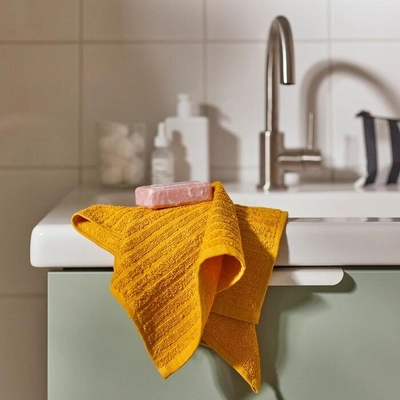 VÅGSJÖN Hand towel, golden-yellow, 40x70 cm-5