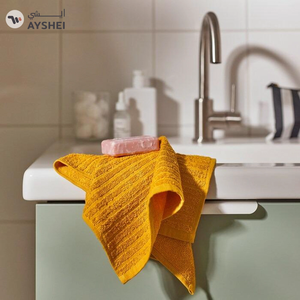 VÅGSJÖN Hand towel, golden-yellow, 40x70 cm-5-5