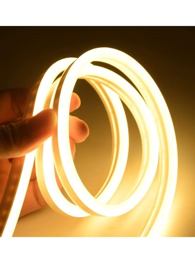 Yuwell Premium Quality LED Neon Strip Light Waterproof For Home Lighting Kitchen Bed Outdoor Flexible Decoration Warm White 5 Meter-0