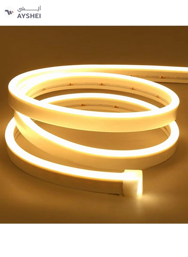 Yuwell Premium Quality LED Neon Strip Light Waterproof For Home Lighting Kitchen Bed Outdoor Flexible Decoration Warm White 5 Meter