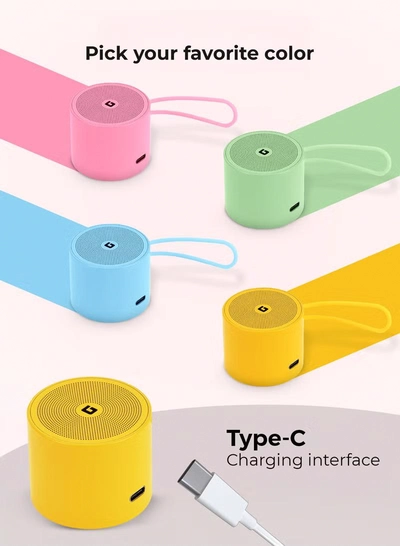 GEEPAS Mini Bluetooth Speaker | Portable Wireless Speaker with Hi-Fi Sound | 5 Hours Playtime, Type-C Charging, Compact Design | GMS11195 multicolour-1