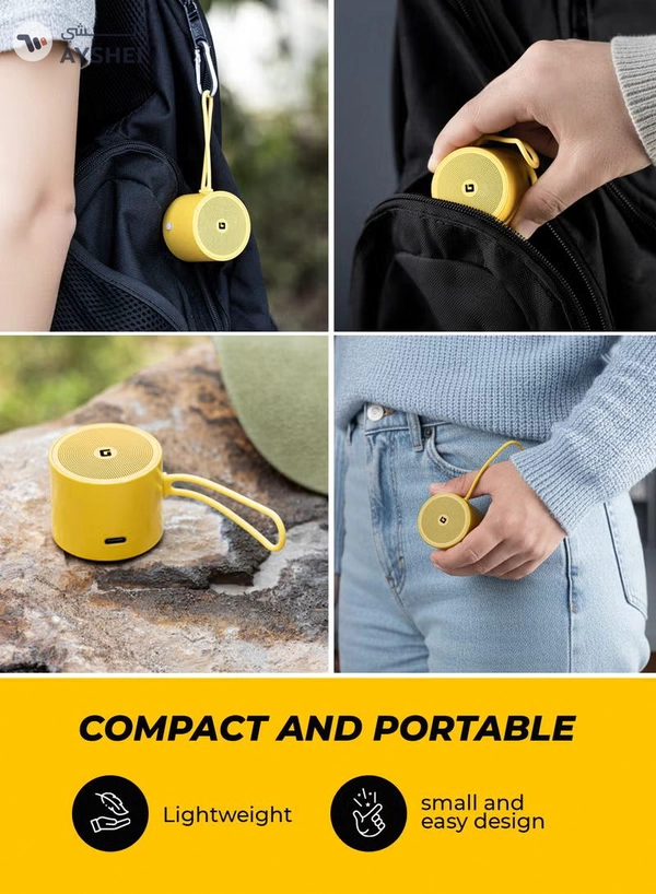 GEEPAS Mini Bluetooth Speaker | Portable Wireless Speaker with Hi-Fi Sound | 5 Hours Playtime, Type-C Charging, Compact Design | GMS11195 multicolour
