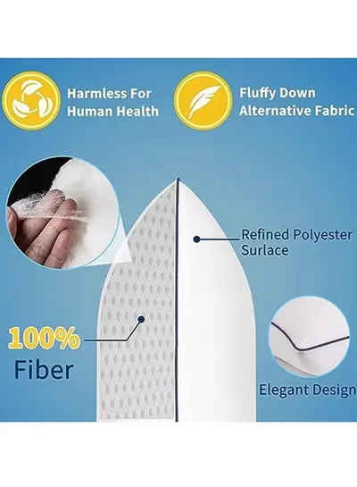 Eworld Premium Down Alternative Filled Bed Pillows, Featuring Breathable Cover, Microfiber Filling and Plush Bounce-Back Design, Hypoallergenic and Luxurious Hotel Quality Pillow Set, White, Pack of 2 & 4-2