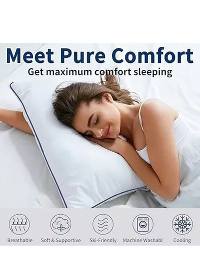 Eworld Premium Down Alternative Filled Bed Pillows, Featuring Breathable Cover, Microfiber Filling and Plush Bounce-Back Design, Hypoallergenic and Luxurious Hotel Quality Pillow Set, White, Pack of 2 & 4-6