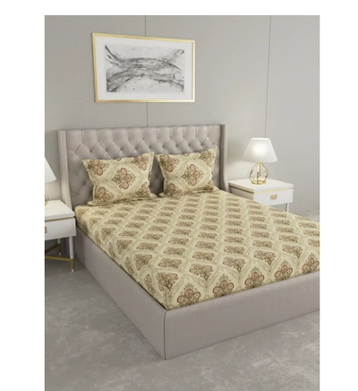 Raymond King Size Super Soft 210 TC Pure Cotton Fitted Sheet-0
